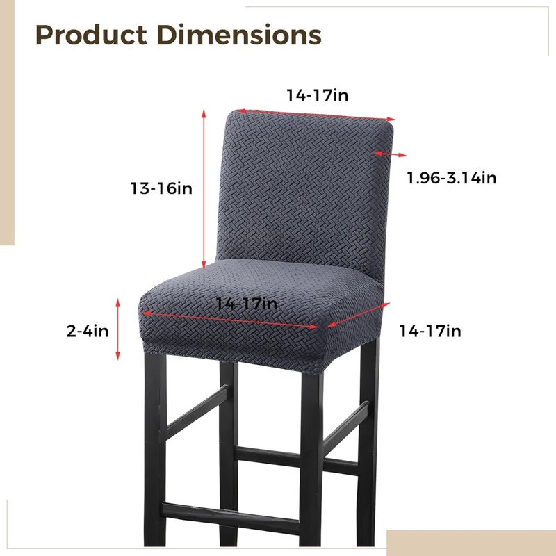 Elastic Chair Slipcover for Bar Stool, Removable Chair Cover, Easy Installation, Waterproof Bar Stool Cover, Machine Washable - Image 4