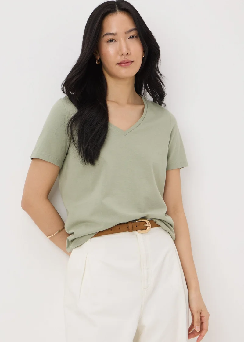 Matalan Green V-Neck T-Shirt