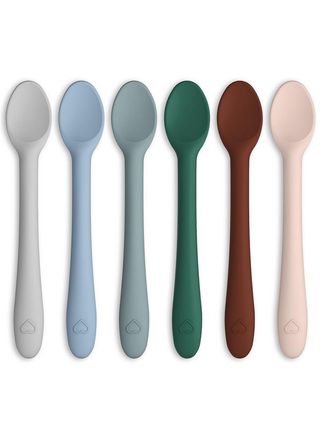 KingKam - Silicone Baby Spoons 6 Pack, First Stage Infant Spoons Utensils For Parent & Self-Feeding, Bendable Toddles Training Spoons With Soft-Tip, Dishwasher Safe & Boil-Proof - Image 1