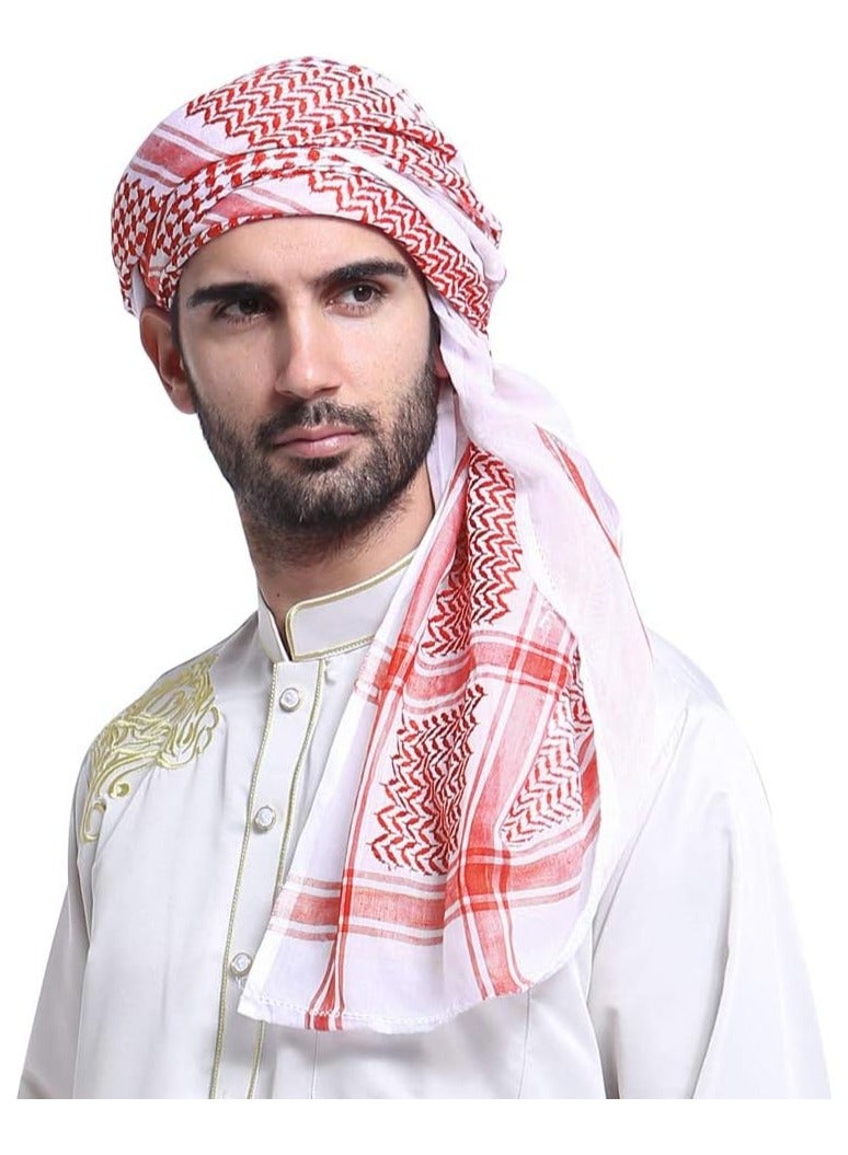 BUYCO Men's Large Arab Shemagh Headscarf Muslim Headcover Shawl Keffiyeh Arabic Scarf - Image 3