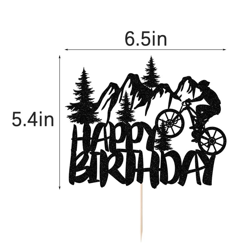Yetxel Black Flash Mountain Biking bike Cake Topper Birthday Party Cake Decoration  Sports Themed Cake Topper - Image 2