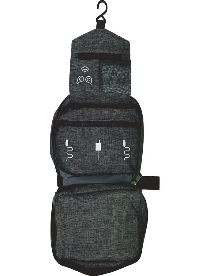 Maxell Folding Organized Tech Case - 2 Zipper Pouches, 3 Cable Pouches, Mesh Earbud Pouch, Small Zipper Pocket & Carabiner Clip - Image 3