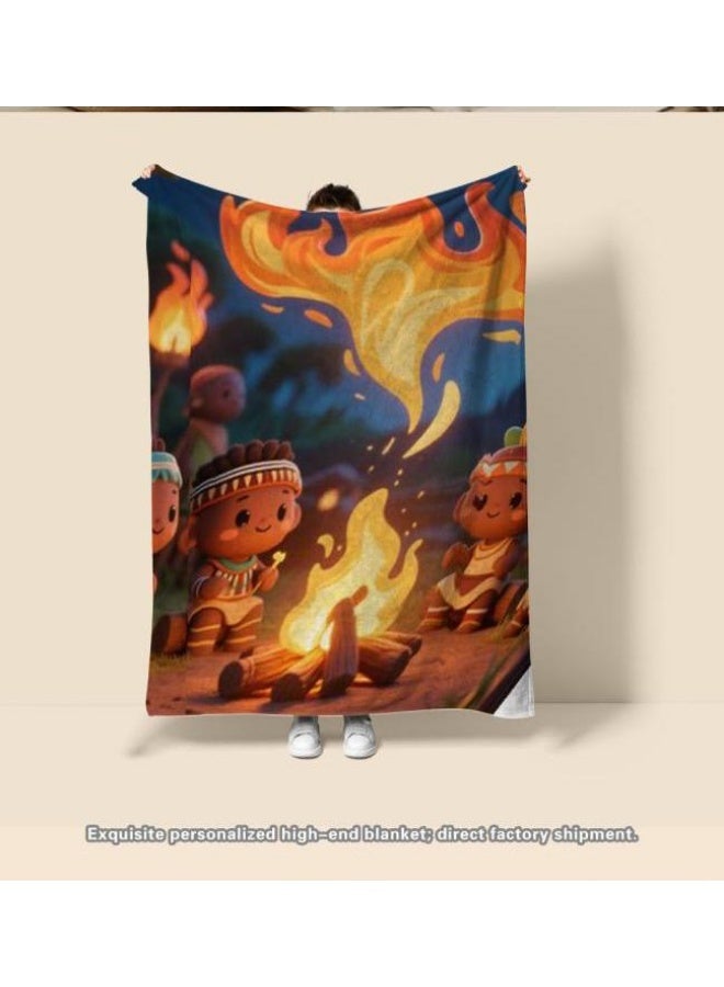 Flannel thin blanket (warm and comfortable, suitable for sleep, gaming, dust removal and sandproof) 150cm*200cm - 554