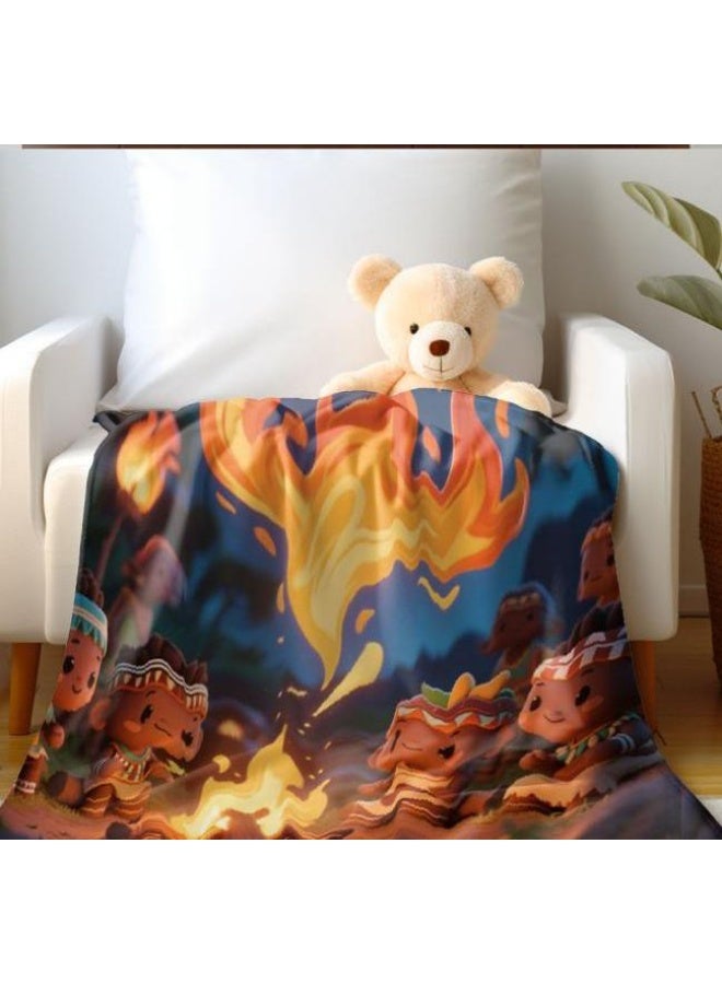 Flannel thin blanket (warm and comfortable, suitable for sleep, gaming, dust removal and sandproof) 150cm*200cm - 554