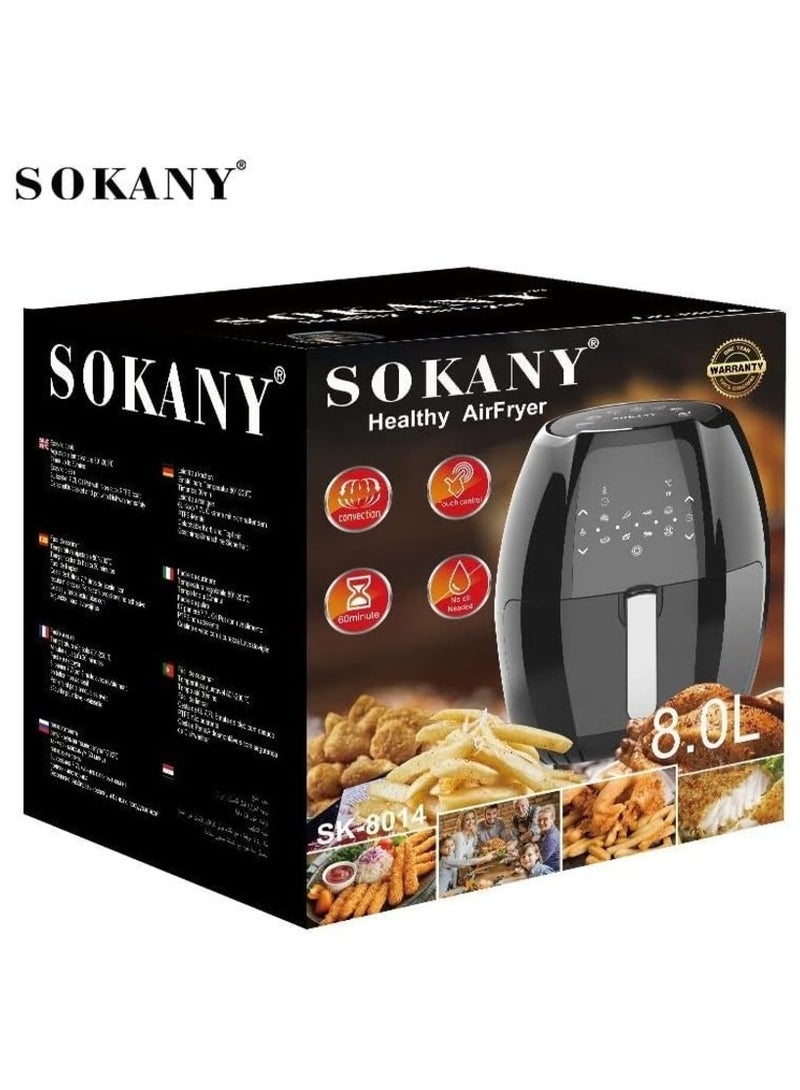 سوكاني اير فراير سوكاني، 8 لتر، 1800 وات، أسود - SK-8014 - Image 3