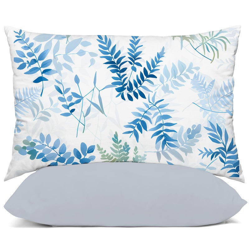 YIYEA Pillow Cases Queen Size Set of 4  Ultra Soft 1800TC Hotel Quality Double Brushed Microfiber Embroidered Pillowcases and Floral Pillow Covers  Envelope Closure  Fade Resistant (20""x30"") - Image 1
