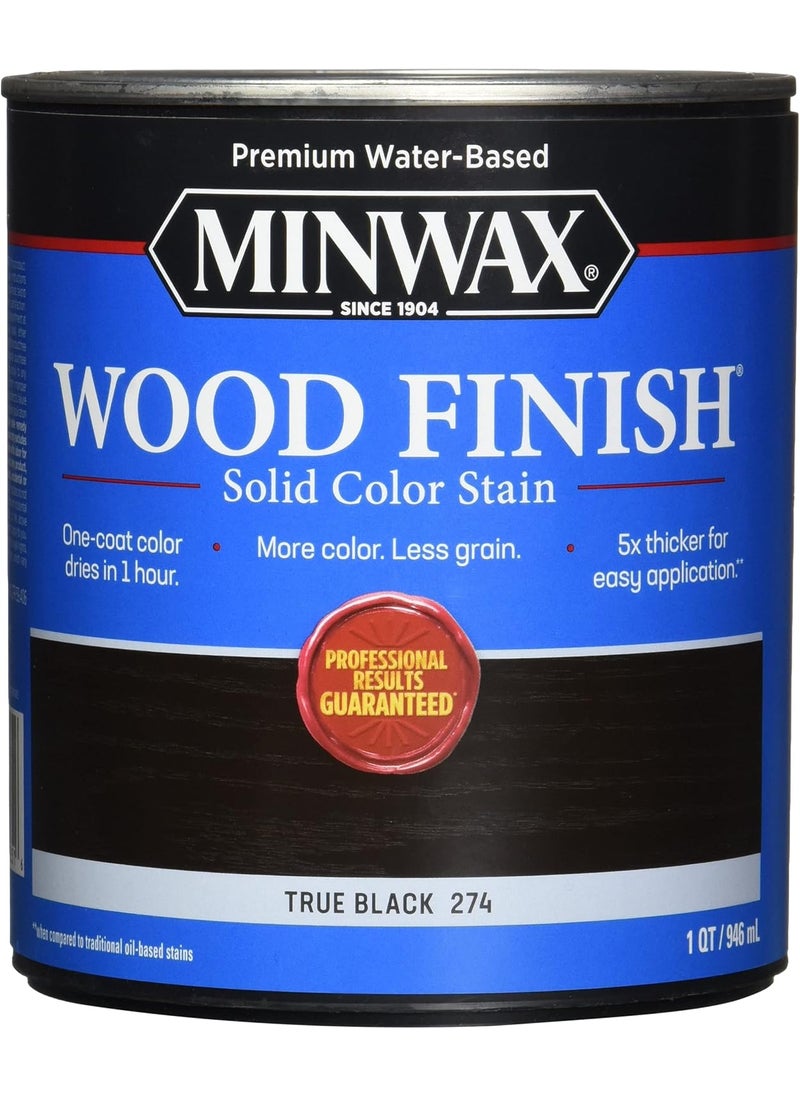 Minwax qt Minwax 10851 True Black Wood Finish WaterBased Solid Color Stain  - Image 1