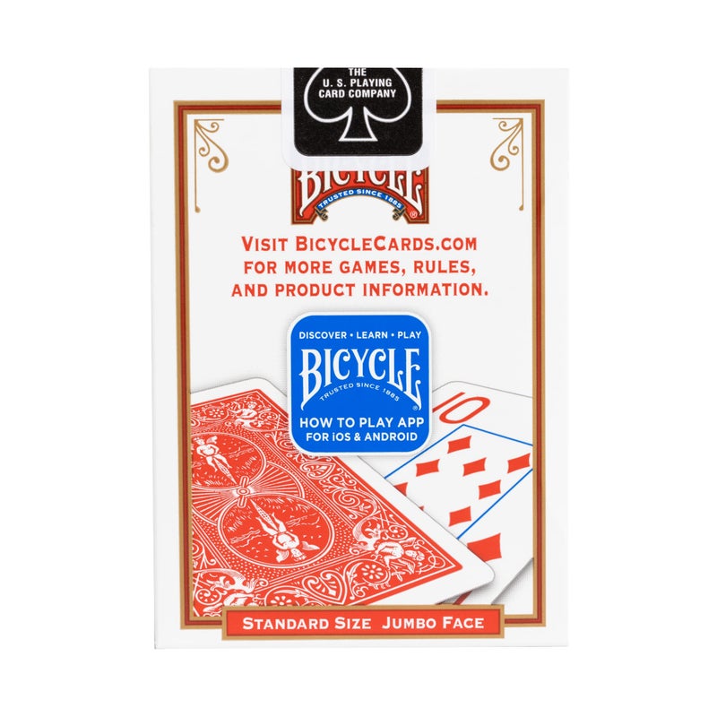 Bicycle Jumbo Index Playing Cards , 2 Pack Large Print Poker Size Deck of Cards for Easy Reading, Family Card Games, and Casino Play - Image 3