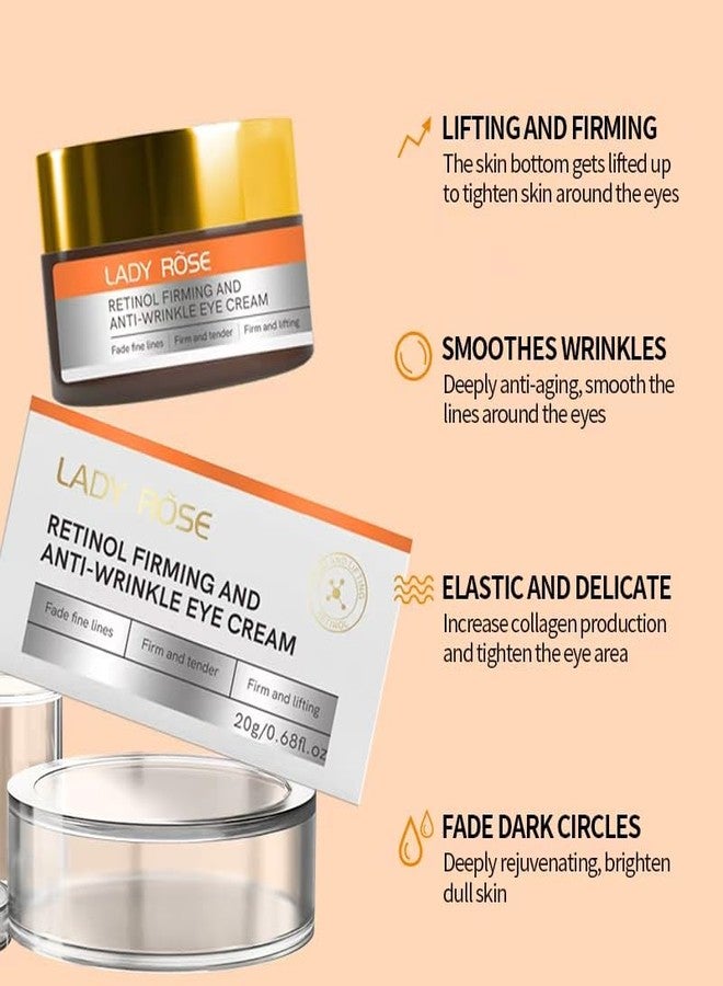 LADY ROSE Brightening Eye Cream with Retinol, Niacinamide & Hyaluronic Acid, Hydrating Care for Dark Circles & Puffiness, 20g (Note: Cream May Stick to Lid, Full Volume Guaranteed) - Image 5
