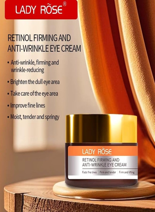 LADY ROSE Brightening Eye Cream with Retinol, Niacinamide & Hyaluronic Acid, Hydrating Care for Dark Circles & Puffiness, 20g (Note: Cream May Stick to Lid, Full Volume Guaranteed) - Image 2