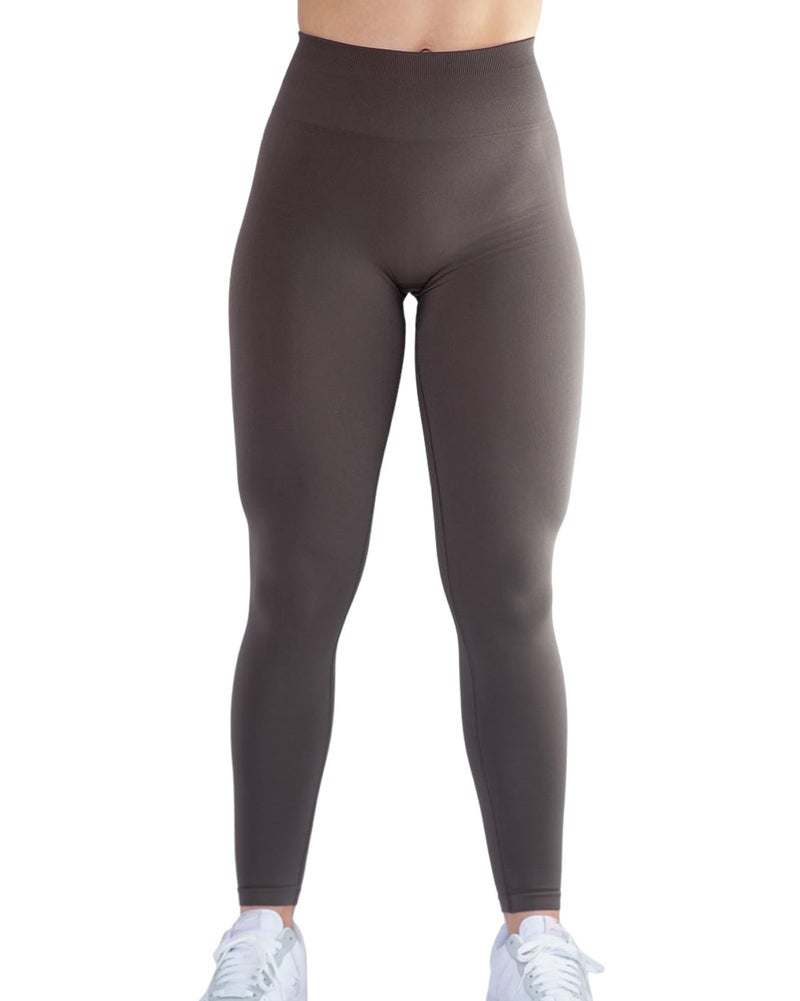 AUROLA Seamless Scrunch Legging Women Yoga Pants 7/8 Tummy Control Workout Running for Fitness Sport Active Legging-25''（L,Chestnut Brown - Image 5