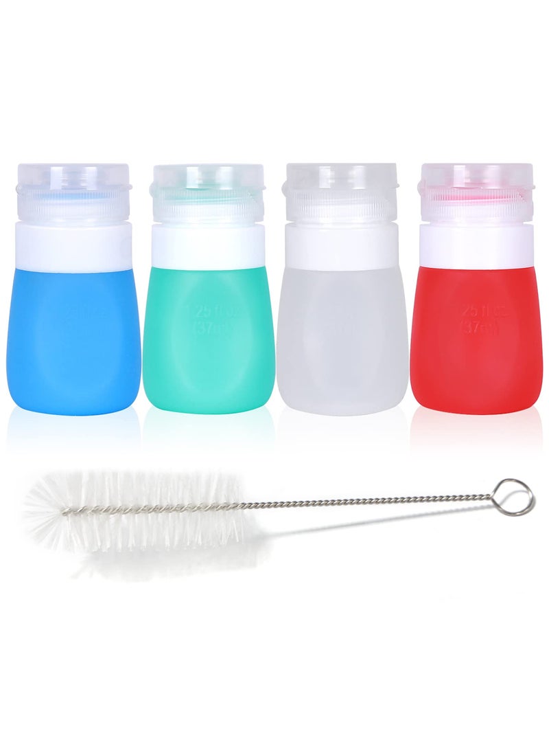 PuGez PuGez Salad Dressing Container to Go  Squeezy Portable Salad Dressing Bottles  Salad Dressing Container  Mini Condiment Bottles Food Storage  Leak-Resistant  Set of 4 (1.3 OZ)  - Image 1