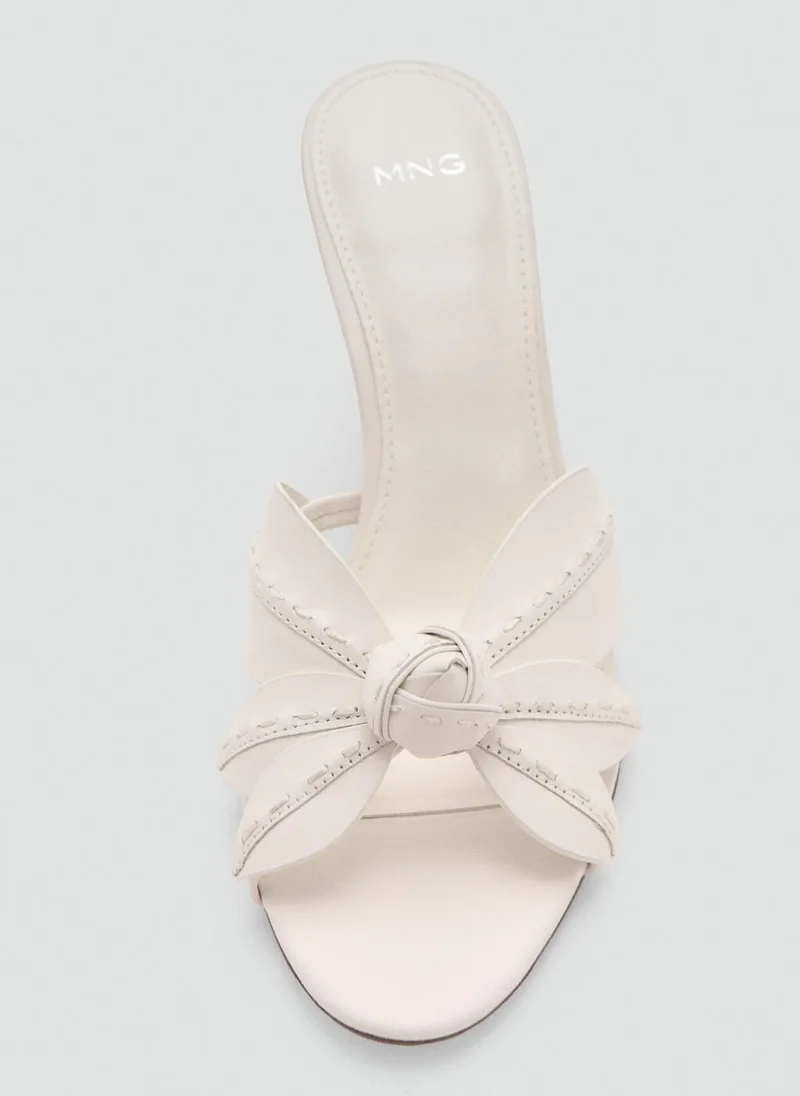 Mango  Leather sandals with flower heel for Women | Best Price UAE