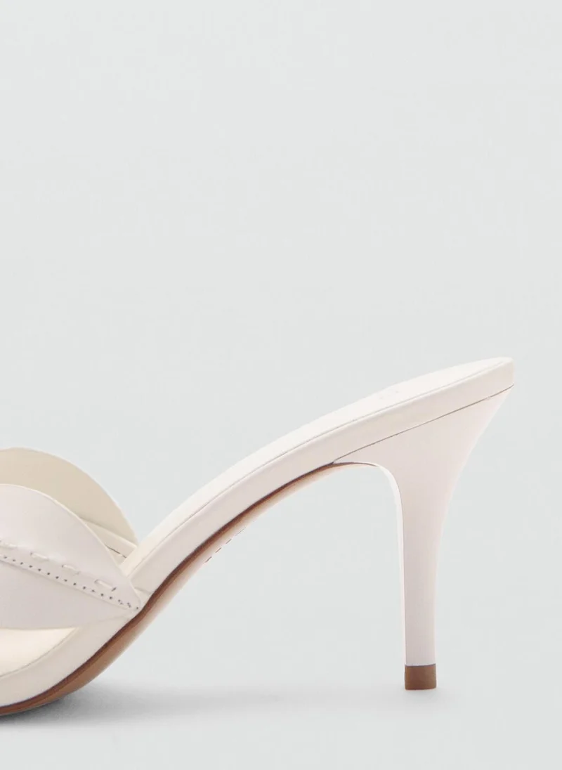 Mango  Leather sandals with flower heel for Women | Best Price UAE