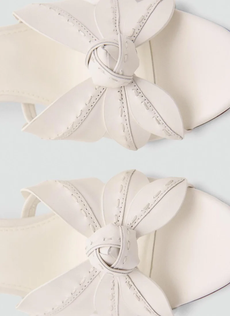 Mango  Leather sandals with flower heel for Women | Best Price UAE