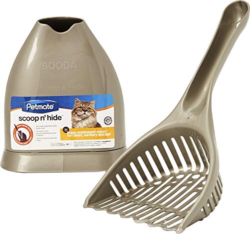 Petmate Scoop N' Hide Cat Litter Scoop with Discreet Litter Scoop Holder, Brushed Nickel - Image 3