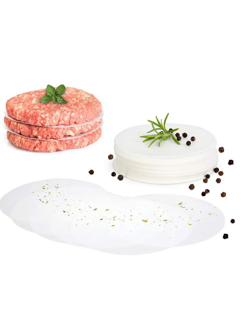 SYOSI ورق برجر هامبرغر 500 قطعة دائري 11 سم ورق برشمان للضغط على البرجر وصانعيها أوراق شمعية للبرغر - Image 1