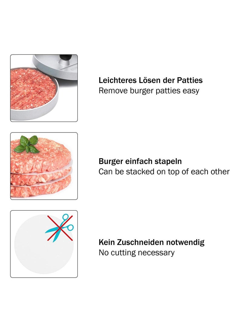 SYOSI ورق برجر هامبرغر 500 قطعة دائري 11 سم ورق برشمان للضغط على البرجر وصانعيها أوراق شمعية للبرغر - Image 2