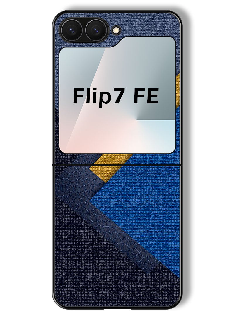 Theodor Case Compatible with Samsung Galaxy Z Flip 7 FE 6.7 Inch Protection Shockproof Bumper Cover Triangles Leather Shades Pattern - Image 1