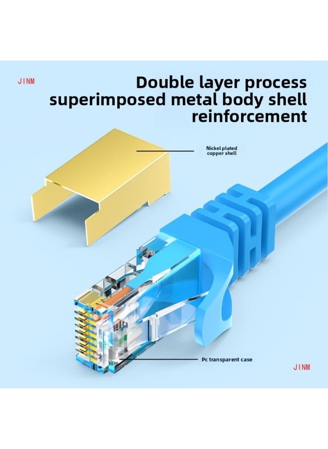 Apron Super Class 6 Double Shielded Class 6 Gigabit Network Line Home Broadband Router Class 5 5 Connection Line 10 Gigabit Game-Color:Category 6 Double Shielding [oxygen-free Copper Core] To Enhance Anti-interference And No Lag-Line Length:50m  - Image 4