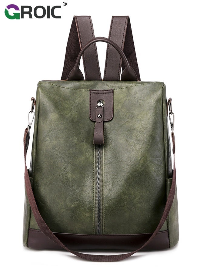 GROIC Fashion Backpack Convertible Shoulder Bag 2 In 1 Women & Men Anti-theft PU Leather Ladies Bag Waterproof Lightweight for Daily Life Travel Cycling Shopping School - Image 1
