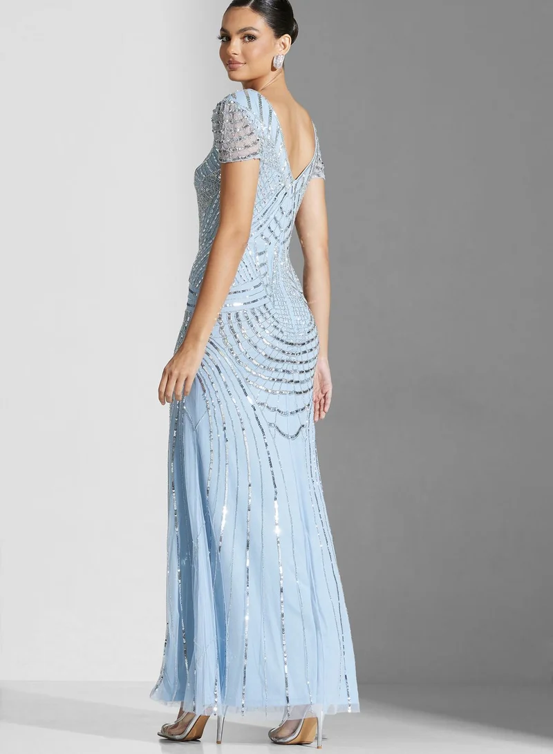 Amelia Rose Mesh Sequin Detail Dress