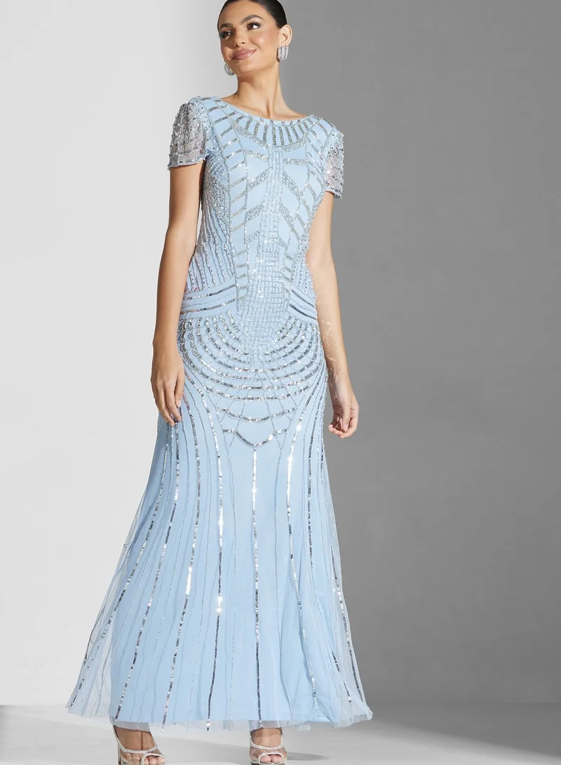 Amelia Rose Mesh Sequin Detail Dress