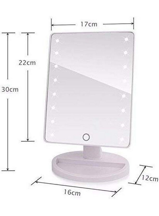 Vroxy Makeup Mirror Touch Screen Vanity Mirror with LED Brightness Adjustable Portable 360 Degree Rotation Square Mirror for Cosmetic Bathroom Tabletop - Image 4