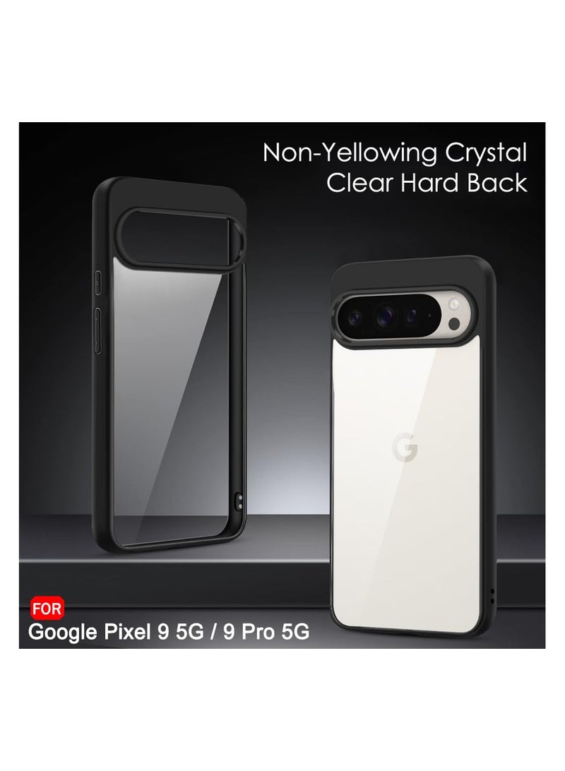 Case for Pixel 9 / Pixel 9 Pro Shockproof Crystal Clear Hard Back Cover [Anti-Yellowing] Case Edge TPU Bumper Protection Transparent Back Cover Case for Pixel 9 / Pixel 9 Pro - Image 3