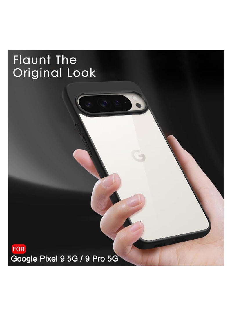 Case for Pixel 9 / Pixel 9 Pro Shockproof Crystal Clear Hard Back Cover [Anti-Yellowing] Case Edge TPU Bumper Protection Transparent Back Cover Case for Pixel 9 / Pixel 9 Pro - Image 4