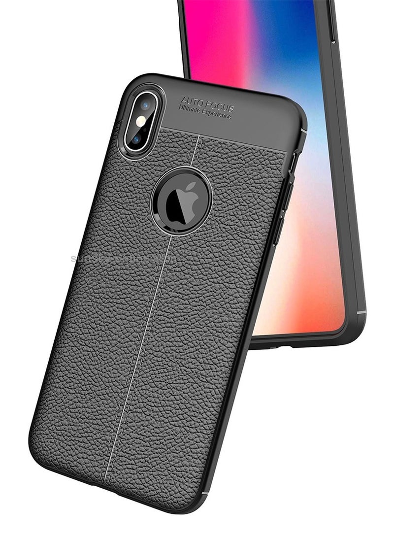 أوتو فوكس جراب حمايه سيليكون تصميم2 مقاوم للصدمات حمايه للكاميرا متوافق مع Iphone XS Max (اسود) - Image 3