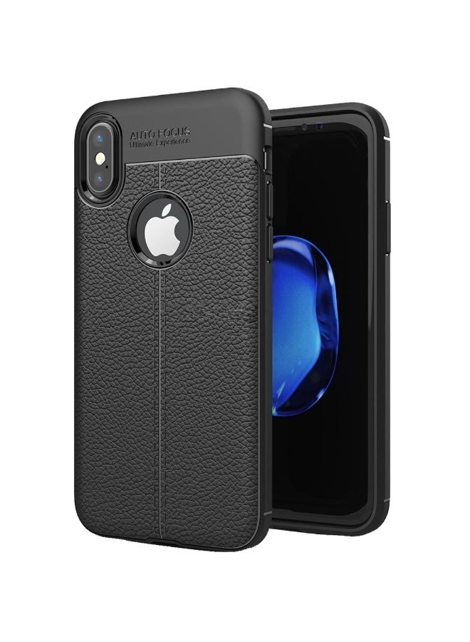 أوتو فوكس جراب حمايه سيليكون تصميم2 مقاوم للصدمات حمايه للكاميرا متوافق مع Iphone XS Max (اسود) - Image 1