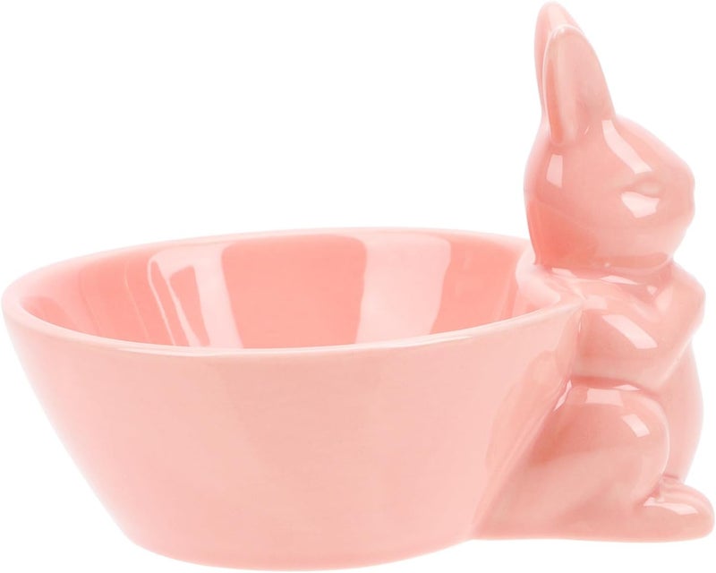 Ceramic Easter Bunny Bowl Pink Rabbit Design Small Fruit Salad Bowl Household Tableware for Spring Dining and Holiday Decoration - Image 1