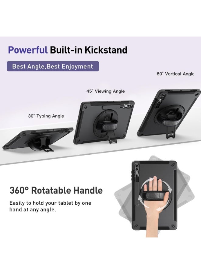 MUNTAQI Samsung Galaxy A9 Plus Case Military Grade Shockproof Cover with S Pen Holder, 360° Rotating Kickstand, Hand & Shoulder Strap – Heavy Duty Protective Case for Galaxy A9+ 2018 - Image 4