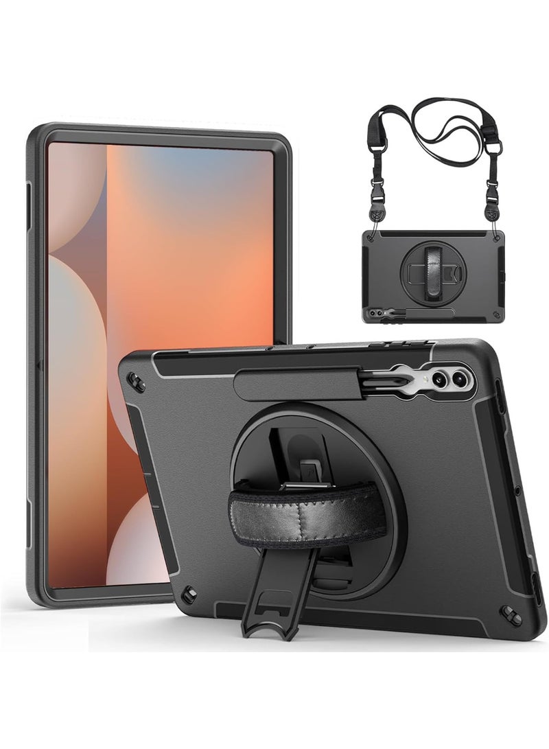 MUNTAQI Samsung Galaxy A9 Plus Case Military Grade Shockproof Cover with S Pen Holder, 360° Rotating Kickstand, Hand & Shoulder Strap – Heavy Duty Protective Case for Galaxy A9+ 2018 - Image 1