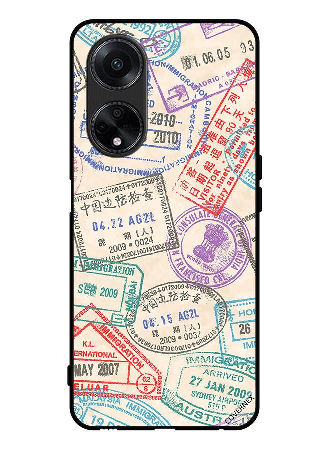 Covernex Protective Case Cover For Oppo A1 5G Travel Stamps Pattern - Image 1
