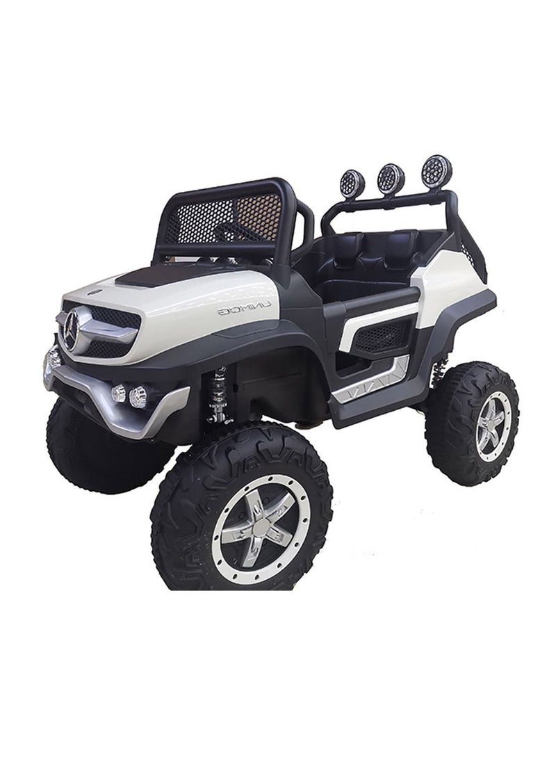 FACTUAL TOYS 12V MERCEDES BENZ UNIMOG JUNIOR RIDEON CAR - WHITE  - Image 2