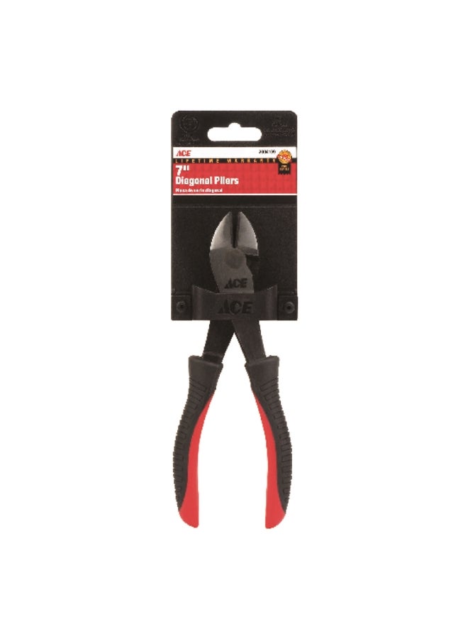 ACE Comfort Grip Handle Alloy Steel Diagonal Pliers Red and Black 7 Inch 2004109