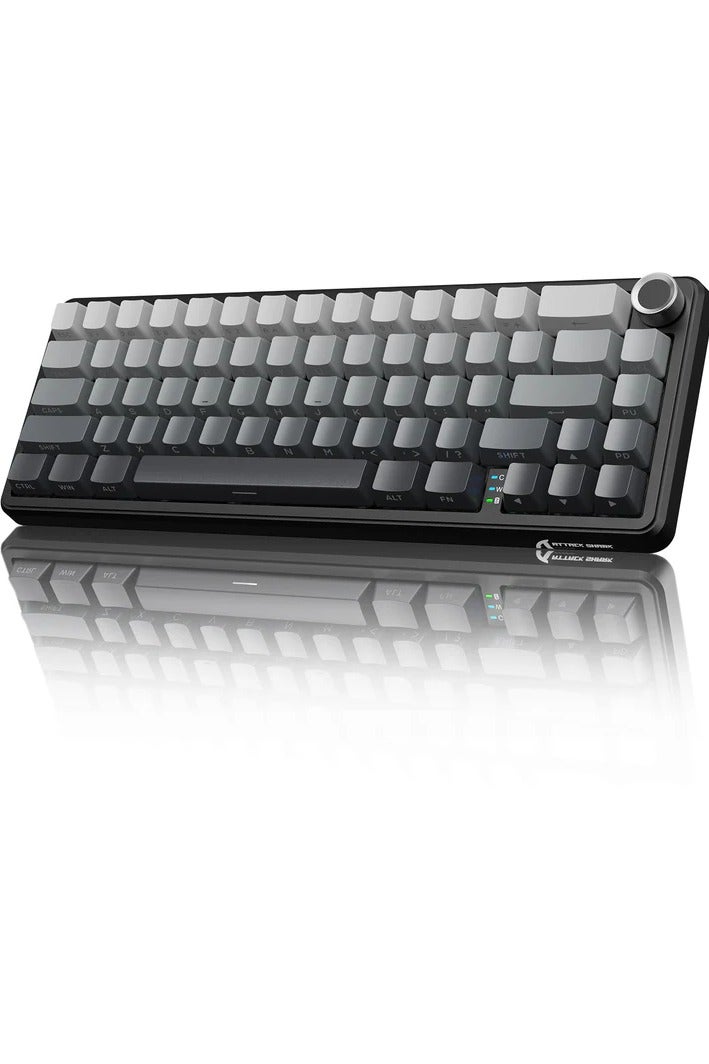 Attack Shark X66 Wireless Shark Attack Mechanical Keyboard with Handle, 3-Mode Gaming Keyboard with USB-C/BT5.0/2.4G, 60% RGB, Side-Printed PBT Keycaps, Hot-Swappable Strawberry Keycaps, Gradient Black - Image 1