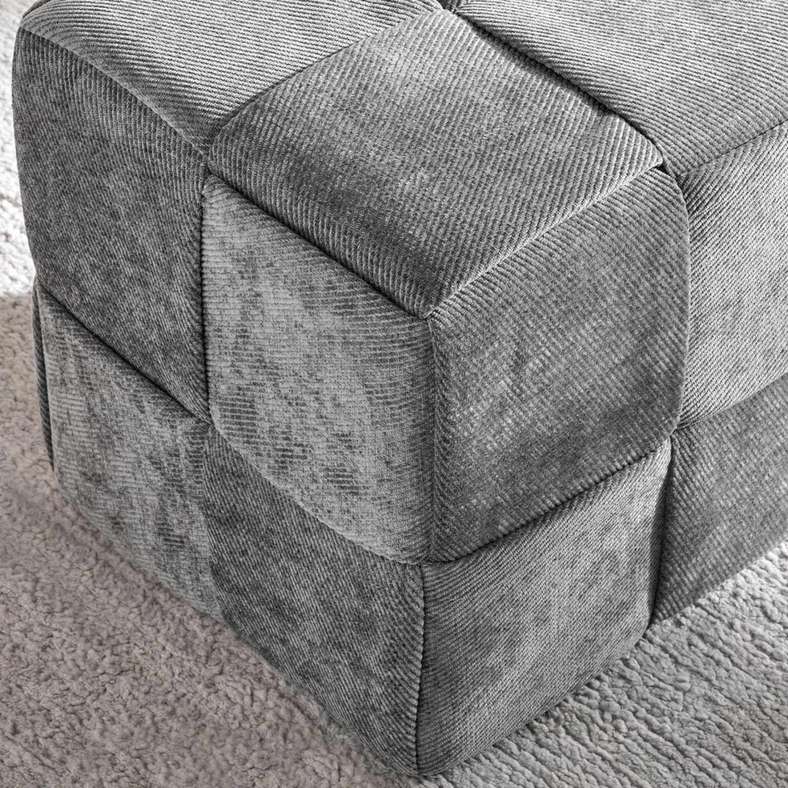 Pan Home Grey Woven Pouf 40x40x41cm - Image 3
