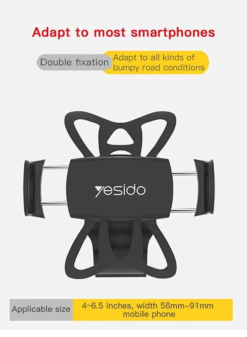 C42 Bike Bicycle Motorcycle Mobile Phone Holder Mount Universal 360 Degree Adjustable Rotation Compatible with iPhone 12 mini/12/12 pro, Samsung Galaxy S21/20 or Note Ultra, Huawei and more - Image 4