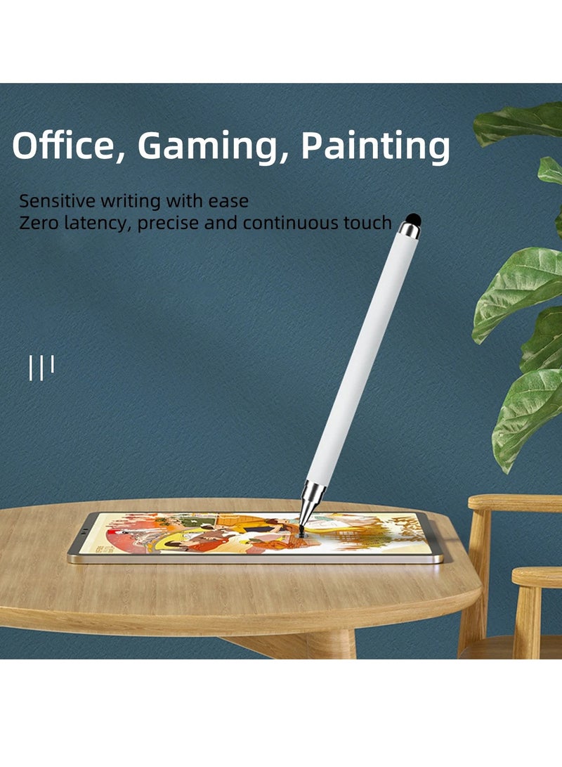 AROAQ قلم ستايلس، قلم ستايلس متعدد الوظائف 2 في 1، قلم لمس عالي الدقة للأجهزة اللوحية التي تعمل بنظام التشغيل أندرويد، قلم شاشة لمس محمول متين لأجهزة الكمبيوتر اللوحية التي تعمل بنظام التشغيل أندرويد والهواتف المحمولة، (أبيض) - Image 3