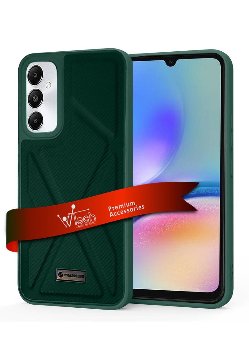 CHAPPELINE - Leather Silicone Soft Shockproof Premium Camera Protection Case Cover For Samsung Galaxy A05s Dark Green - Image 1