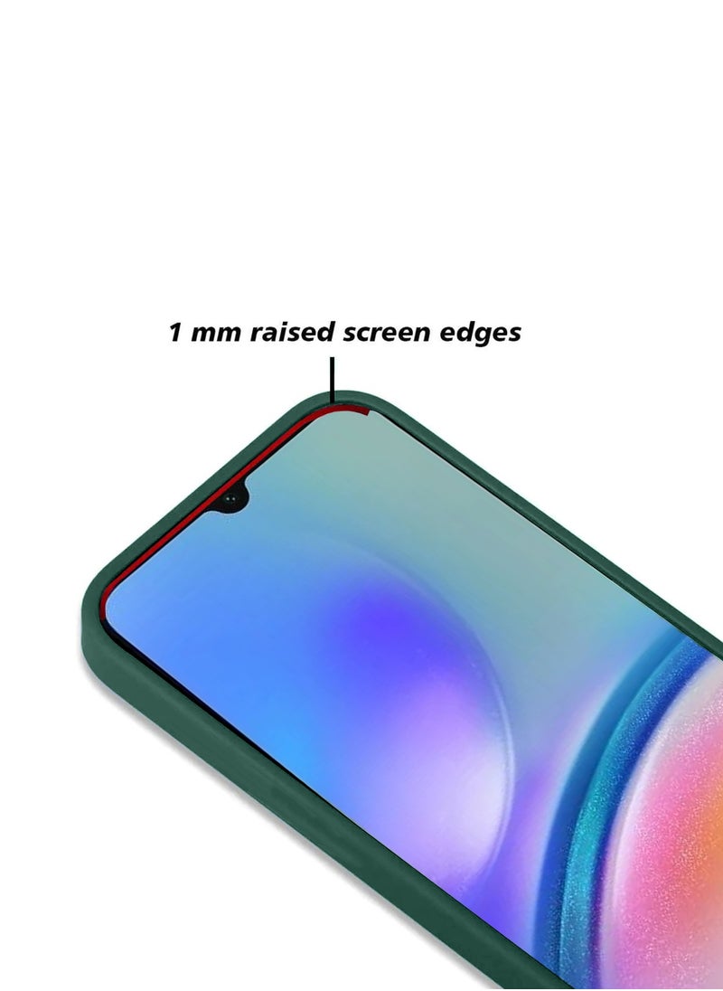 CHAPPELINE - Leather Silicone Soft Shockproof Premium Camera Protection Case Cover For Samsung Galaxy A05s Dark Green - Image 1