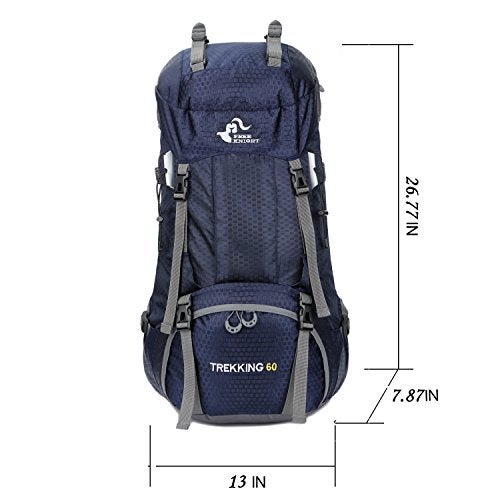 Bseash 60L Waterproof Hiking Camping Backpack with Rain Cover, Large Outdoor Sport Travel Daypack Rucksack for Climbing - Image 2