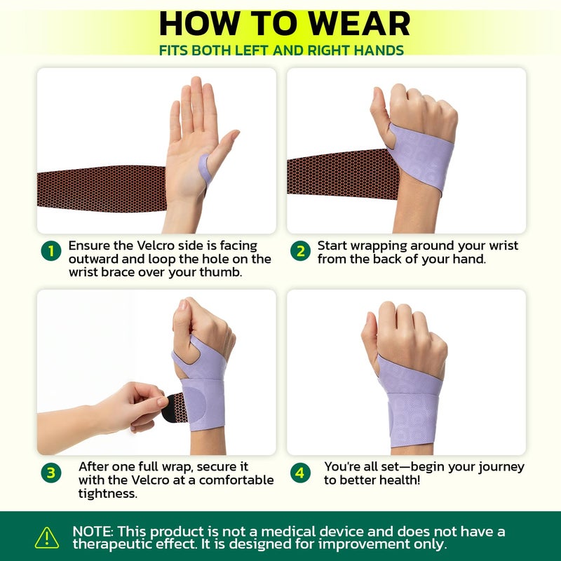 AOFIT Adjustable Wrist Brace for Pain Relief, Carpal Tunnel & Tendonitis Support â€“ Ergonomic Compression, Breathable & Anti-Slip Design, Fits Left & Right Hand, Ideal for Sports, Gaming & Office Use Green - Image 2