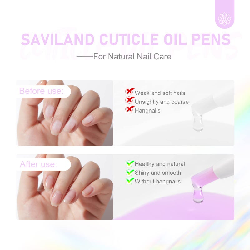 SAVILAND Natural Cuticle Oil Pen: 6PCS Revitalizing Cuticle Oil for Nails with Vitamin E Repaired Cuticles Overnight Cuticle Softener Nail Strengthener Protector for Damaged Skin Thin Nail - Image 3