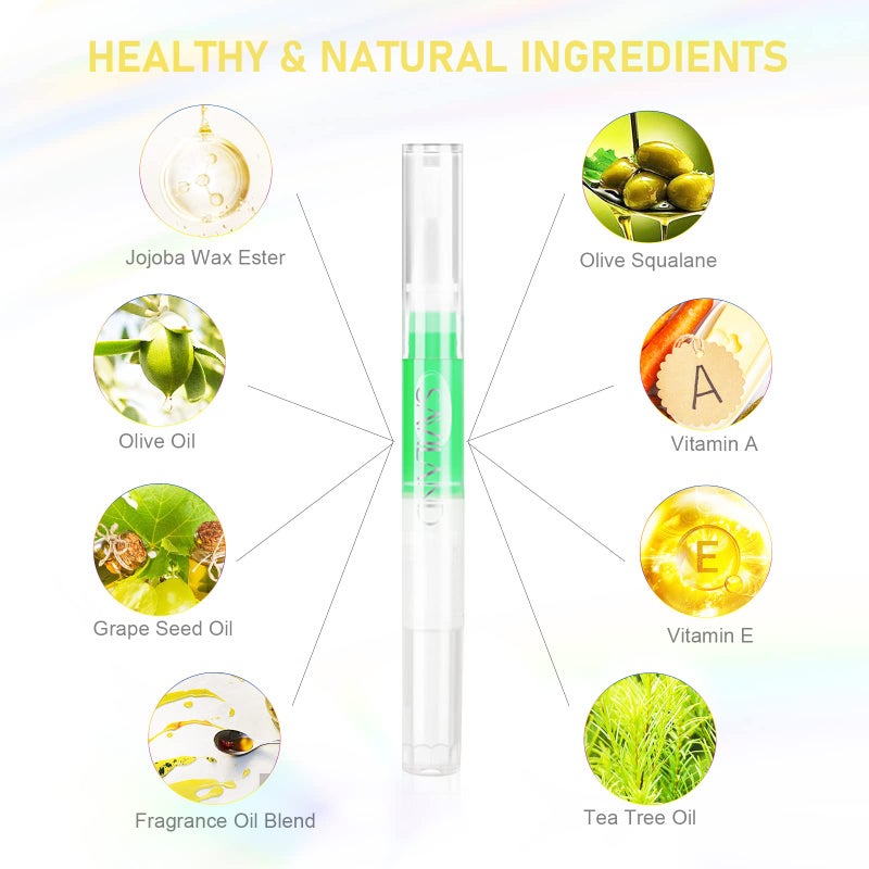 SAVILAND Natural Cuticle Oil Pen: 6PCS Revitalizing Cuticle Oil for Nails with Vitamin E Repaired Cuticles Overnight Cuticle Softener Nail Strengthener Protector for Damaged Skin Thin Nail - Image 4