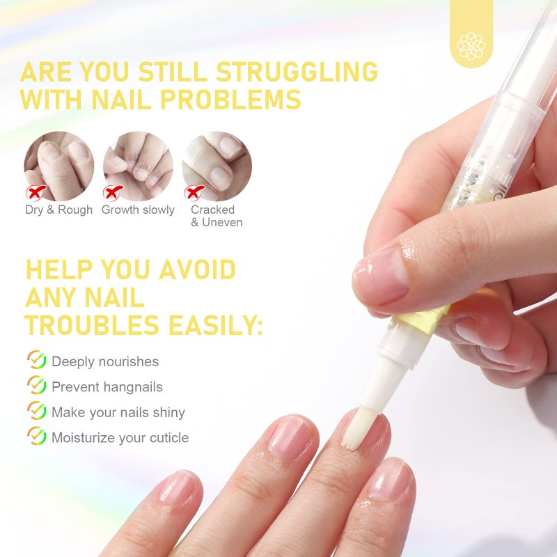 SAVILAND Natural Cuticle Oil Pen: 6PCS Revitalizing Cuticle Oil for Nails with Vitamin E Repaired Cuticles Overnight Cuticle Softener Nail Strengthener Protector for Damaged Skin Thin Nail - Image 2