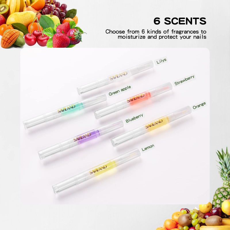 SAVILAND Natural Cuticle Oil Pen: 6PCS Revitalizing Cuticle Oil for Nails with Vitamin E Repaired Cuticles Overnight Cuticle Softener Nail Strengthener Protector for Damaged Skin Thin Nail - Image 5
